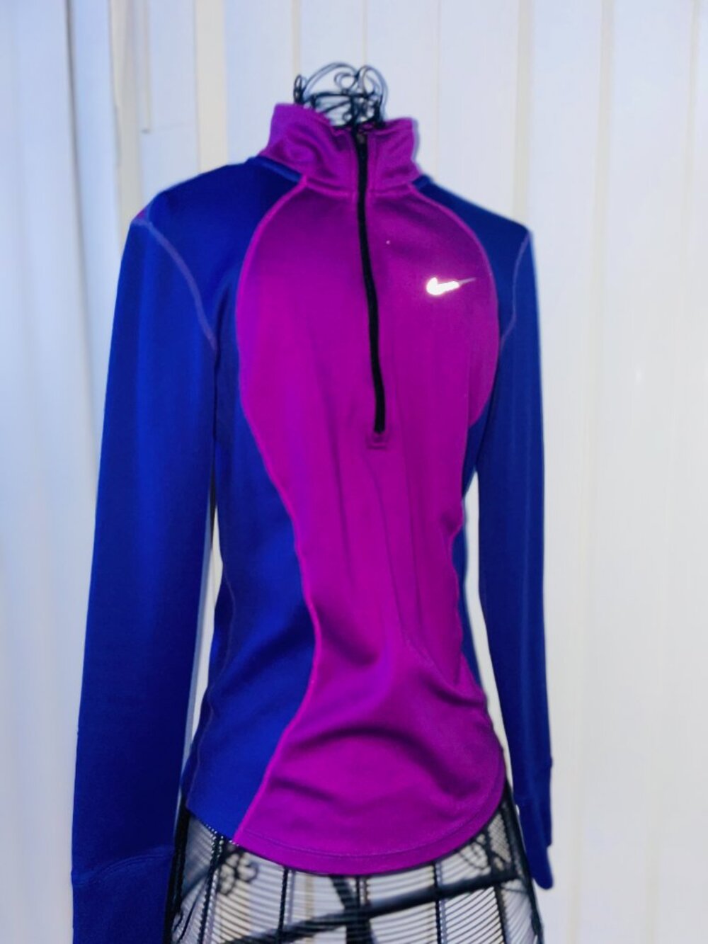 Vintage Nike Running Women's Purple Long Sleeve Athletic Thumbhole